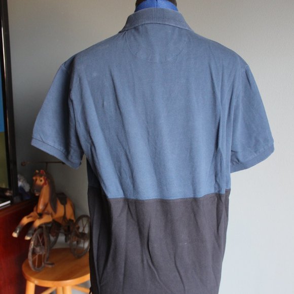 Blue/Black Short Sleeve Polo Shirt ~L~ - Picture 6 of 8
